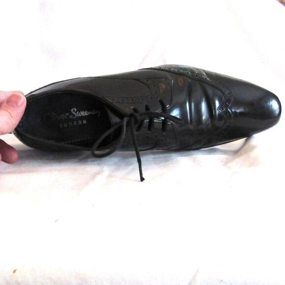 Oliver Sweeney Black Foster Oxfords Size 8 Leather Wing Tips